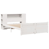 Bookcase Bed without Mattress White 140x200cm Solid Wood Pine 3322438