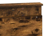 Bed Frame with Drawer Smoked Oak 135 x 190 cm Solid Pine Wood 3410100