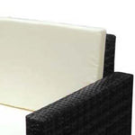 2 Piece Garden Lounge Set with Cushions Poly Rattan Black 42834