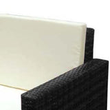 2 Piece Garden Lounge Set with Cushions Poly Rattan Black 42834