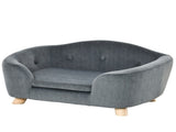 Dog Sofa Bed Pet Chair Couch with Water Resistant Fabric, Kitten Lounge with Soft Cushion, Wooden T3398P425257