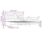 ZNTS Metal Bed Frame without Mattress with Footboard Black 183x213cm 353560