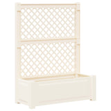 Big Planter with Trellis 2 pcs White 143 x 143 x 133.5 cm PP 42041725