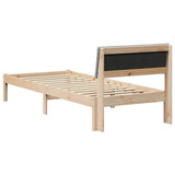 Bed frame Brown and light grey 80 x 200 cm Solid pine wood 878569