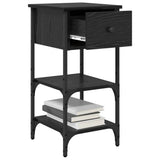 Bedside Cabinet with Drawer 2 pcs Black Oak 33.5 x 36 x 70 cm 871241