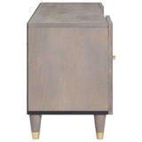 TV Cabinet with Shelf Grey 105 x 33 x 46 cm Solid Mango Wood 4018772