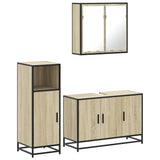 ZNTS 3 Piece Bathroom Furniture Set Sonoma Oak Engineered Wood 3300951