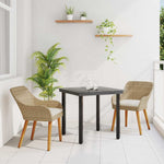 Garden Dining Set with Cushion 3 pcs Beige Poly Rattan 3261698