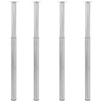 ZNTS Telescopic Table Legs 4 pcs Brushed Nickel 710 mm-1100 mm 3051487