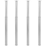 ZNTS Telescopic Table Legs 4 pcs Brushed Nickel 710 mm-1100 mm 3051487