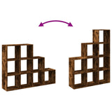 Room Divider Bookcase 3-Tier Smoked Oak 137.5x29x103.5 cm Engineered Wood 857980