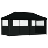 Foldable Party Tent Pop-Up with 3 Sidewalls Black 4004950