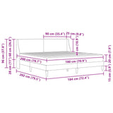 Bed Frame with Mattress Black 180 x 200 cm Fabric 3415237