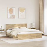 Bed Frame Sonoma Oak 180 x 200 cm Engineered Wood 3408825