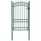 ZNTS Fence Gate with Spikes Steel 100x175 cm Green 146376