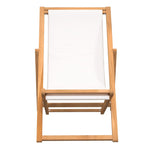ZNTS Deck Chair Teak 56x105x96 cm Cream 43802