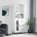 Highboard White 69.5x34x180 cm Engineered Wood 3189517