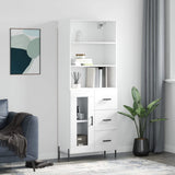 Highboard White 69.5x34x180 cm Engineered Wood 3189517
