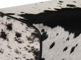 Bench 60 x 30 x 45 cm Real Leather Black and White 42042109