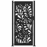 Garden Gate Black 100x200 cm Steel Wave Design 4100973