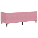 Corner Bed Frame with Headboard Pink 80 x 200 cm Velvet 42016411