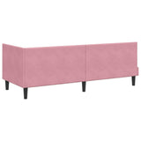 Corner Bed Frame with Headboard Pink 80 x 200 cm Velvet 42016411