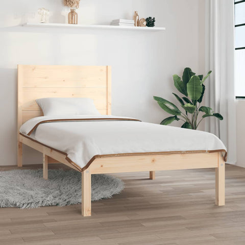 ZNTS Bed Frame without Mattress 90x200 cm Solid Wood Pine 3104138