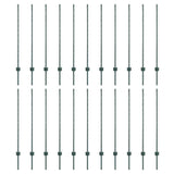 Embedded Fence Post 22 pcs Green 160 cm Powder-Coated Steel 3335920