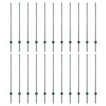 Green Fence Posts 22 pcs Green Metal 3335920
