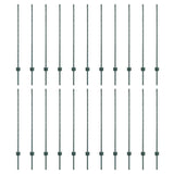 Green Fence Posts 22 pcs Green Metal 3335920