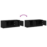 TV Cabinet Black Oak 102 x 35 x 36.5 cm Engineered Wood 862770