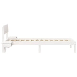 Bed Frame with Headboard White 75 x 190 cm Solid Pine Wood 873473