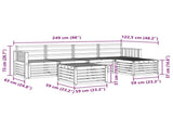 Outdoor Sofa Set 6 pcs White 59 x 59 x 37 cm Solid Acacia Wood 3391704