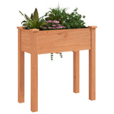 Planter with Liner Brown 71x37x76 cm Solid Wood Fir 364231