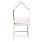 ZNTS Loft Bed with Ladder and Roof without Mattress White 80x200 cm 3282029