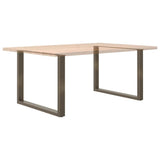 Dining Table Legs U-Shaped 2 pcs Natural Steel 100x cm Steel 4013199