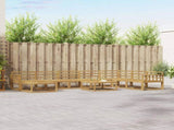 Outdoor Sofa Set 9 pcs White Solid Acacia Wood 3386893