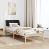 Bed frame Brown and black 75 x 190 cm Solid pine wood 878721