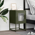 ZNTS Bedside Cabinet Olive Green 36x39x60.5 cm Cold-rolled Steel 853330