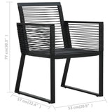 7 Piece Outdoor Dining Set PVC Rattan Black 3058287