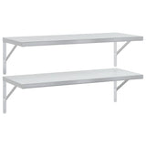 Wall Shelves 2 pcs 100x40 cm Silver Stainless Steel 3214502