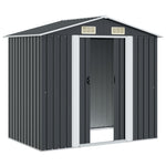 Garden Storage Shed Anthracite Steel 204x132x186 cm 47028