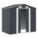 Garden Storage Shed Anthracite Steel 204x132x186 cm 47028