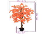 Artificial Maple Tree Red 80 x 16 x 120 cm Fabric and Wood 42042083