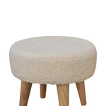 Cream Boucle Petite Footstool IN3434