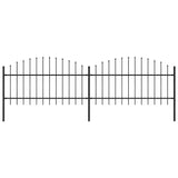 Garden Fence with Spear Top Steel 359x125 cm Black 277722