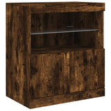 Sideboard with LED Lights Smoked Oak 142.5x37x67 cm 3209069