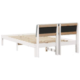 Bed frame White and light grey 120 x 190 cm Solid pine wood 878698