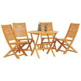 Garden Dining Set Folding 5 pcs Brown Solid Acacia Wood 3375704