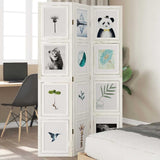 Room Divider 3 Panels White Solid Wood Paulownia 358686